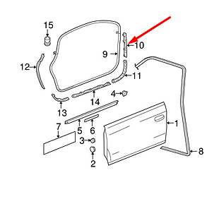 new audi a6 c6 front left door retaining strip trim 4f0831345 original