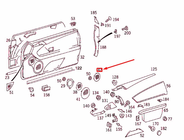 NEW MB S W140 FRONT LEFT DOOR LOUDSPEAKER REAR COVER A14072715889051 ORIGINAL
