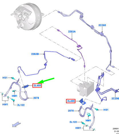 new ford galaxy mk3 cd390 front left brake hose support bracket 5183580 original