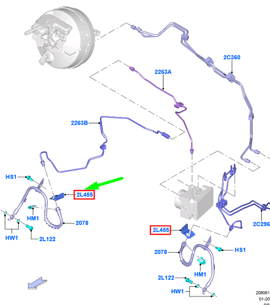 new ford galaxy mk3 cd390 front left brake hose support bracket 5183580 original