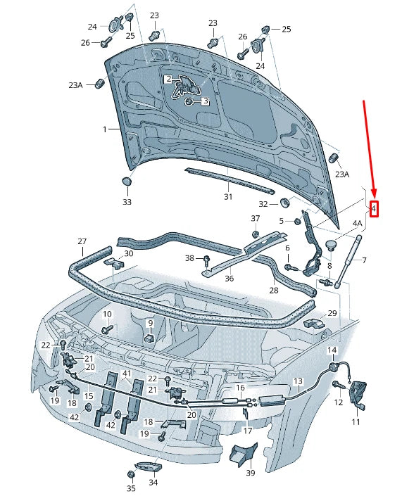 NEW AUDI A8 D3 4E FRONT LEFT BONNET HINGE 4E0823301G ORIGINAL
