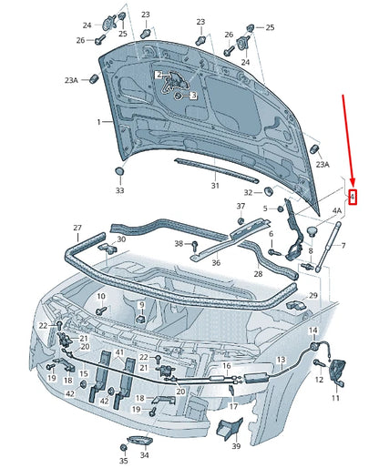 NEW AUDI A8 D3 4E FRONT LEFT BONNET HINGE 4E0823301G ORIGINAL