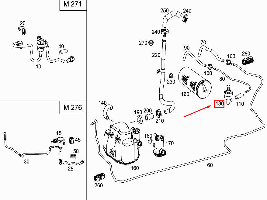 NEW MERCEDES-BENZ SLK R172 VENT PIPE TANK VALVE A0004702993 ORIGINAL
