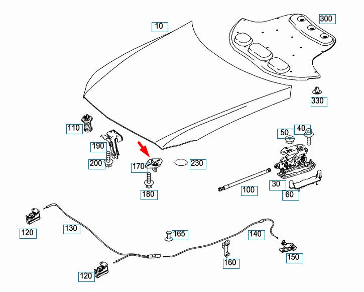 NEW MERCEDES-BENZ E-CLASS W212 BONNET CATCH A2128800060 ORIGINAL