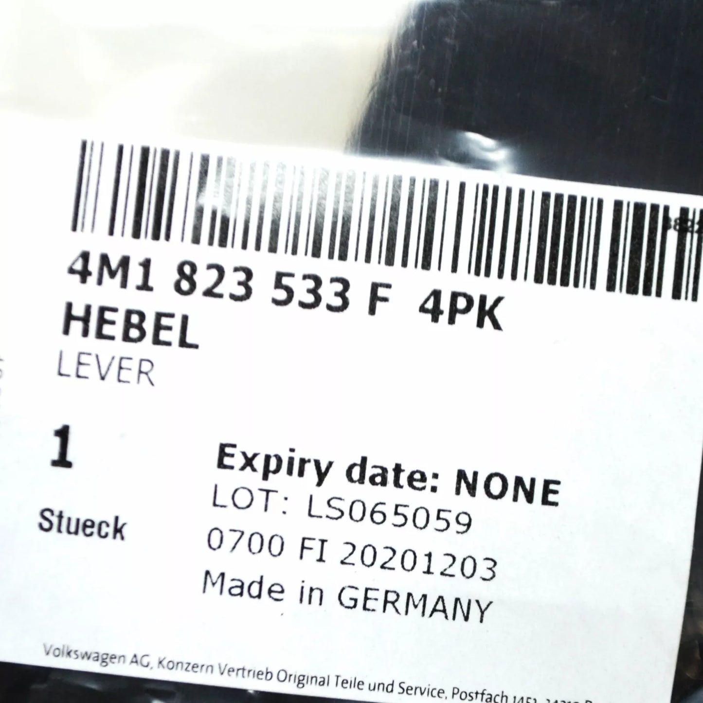 NEW AUDI Q7 4M FRONT BONNET RELEASE HANDLE LEFT LHD 4M1823533F4PK