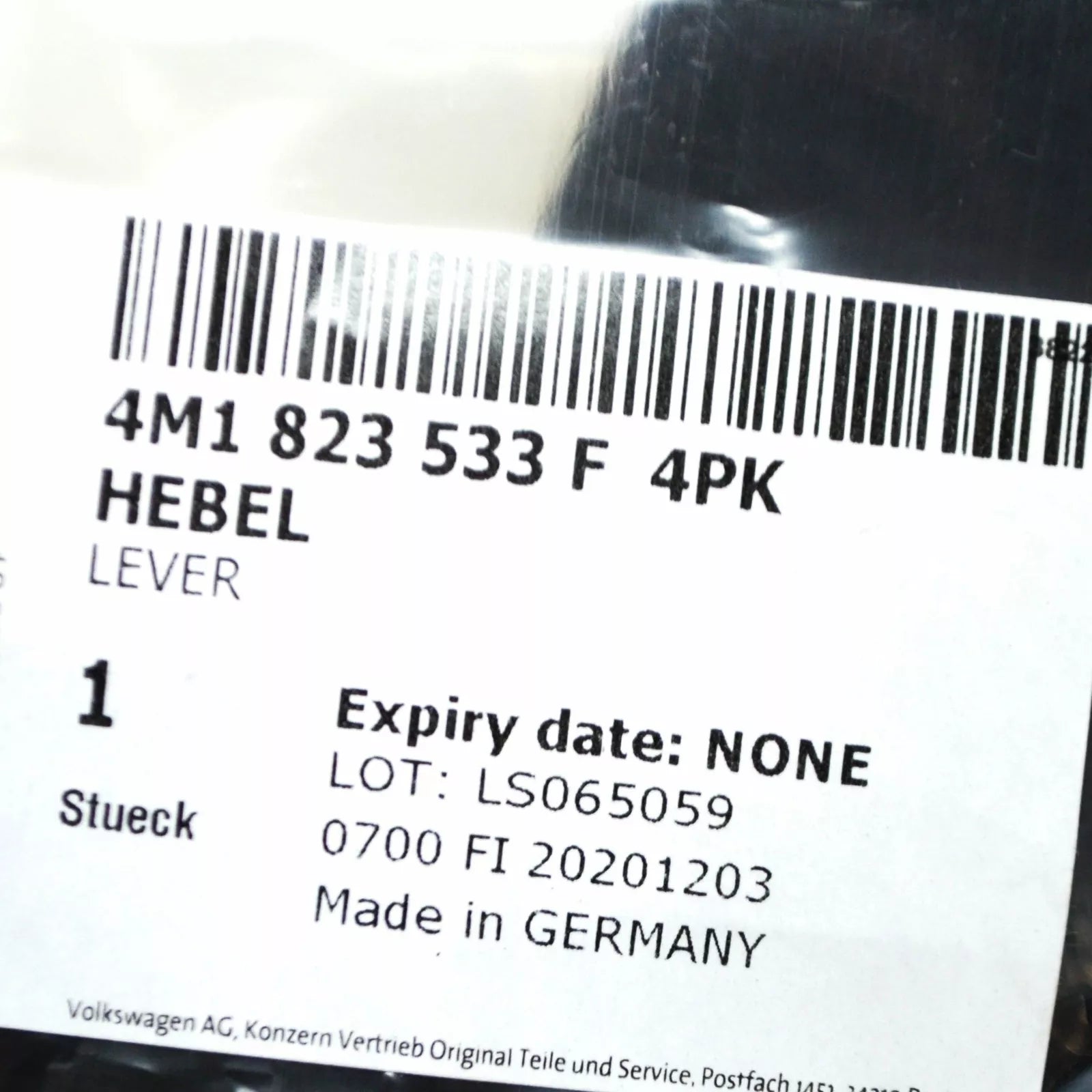 NEW AUDI Q7 4M FRONT BONNET RELEASE HANDLE LEFT LHD 4M1823533F4PK