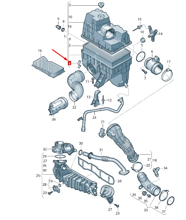 NEW VW TRANSPORTER VI T6 AIR FILTER LOCK BAR 7E0129788 ORIGINAL
