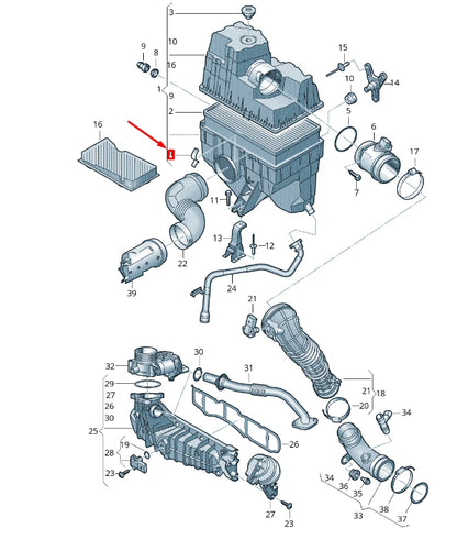 NEW VW TRANSPORTER VI T6 AIR FILTER LOCK BAR 7E0129788 ORIGINAL