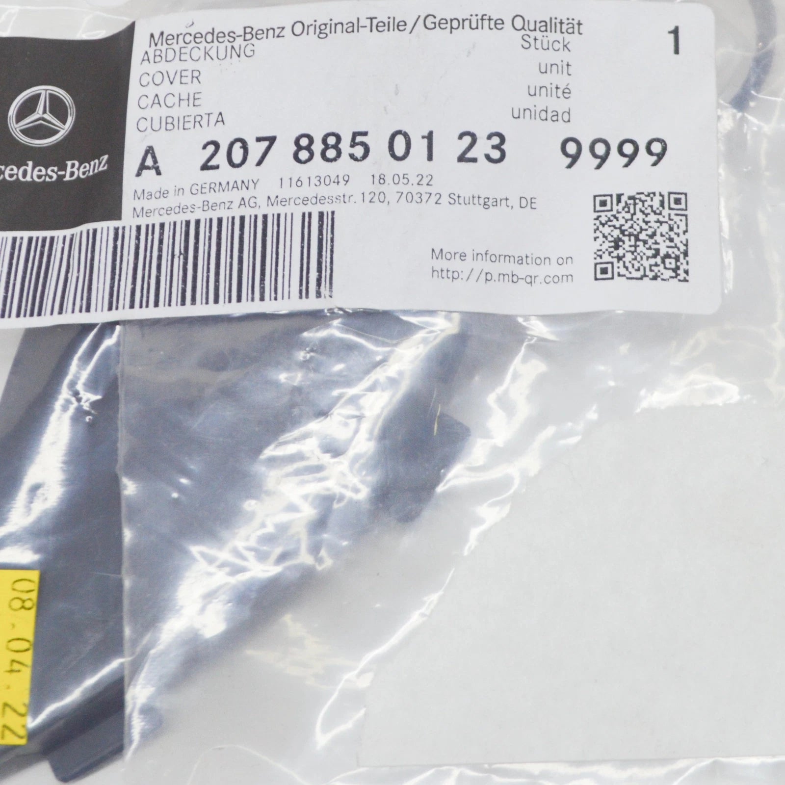 NEW MB E-CLASS C207 FRONT BUMPER TOW EYE COVER PRIMED A20788501239999 ORIGINAL