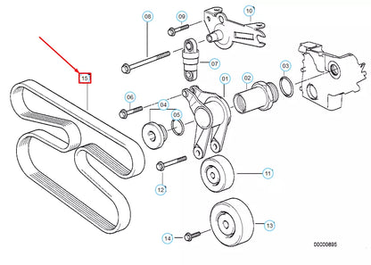 NEW BMW 3 E36 V RIBBED BELT PK5 X 1815 11287636375 7636375 ORIGINAL