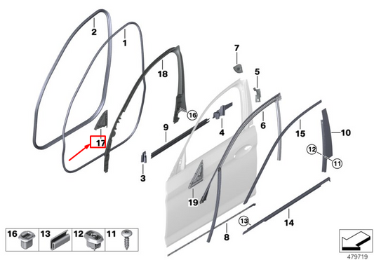 new bmw 5 touring g31 left tweeter grill cover 65136807485 original