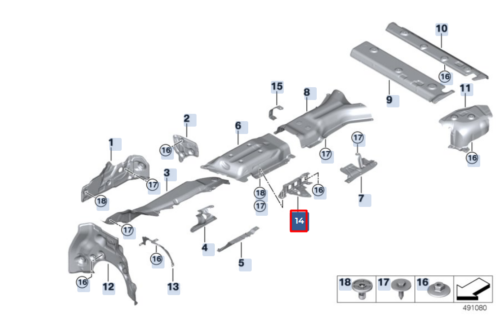 new bmw x6 g06 left tunnel heat insulation bracket 51757428399 original