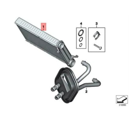 NEW BMW 1 F21 HEATER EXCHANGER RADIATOR 64119229486 9229486 ORIGINAL