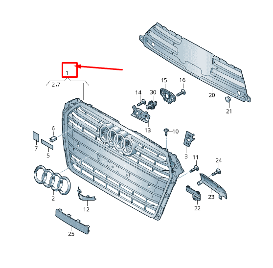 new audi a4 avant b9 radiator grille 8w0853651cc rp5 8w0853651ccrp5 original