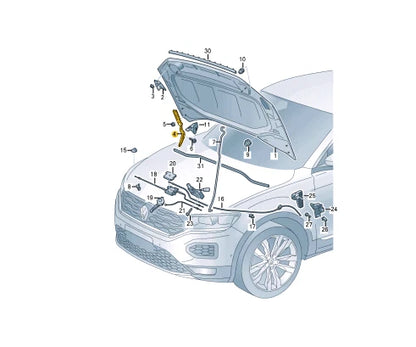 NEW VOLKSWAGEN T-ROC A11 FRONT RIGHT BONNET HOOD HINGE 2GA823302B