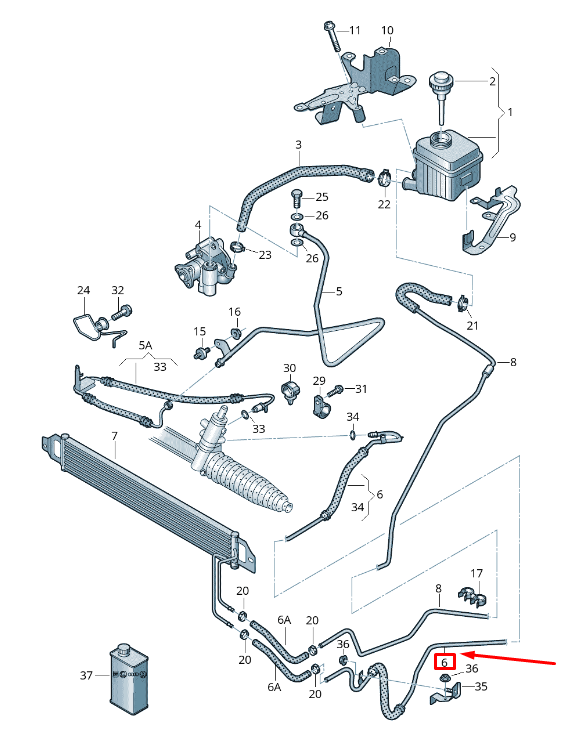 new audi q7 4l oil cooler return hose rhd 4l2422891a original