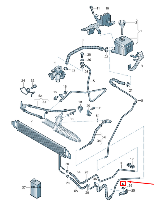 new audi q7 4l oil cooler return hose rhd 4l2422891a original