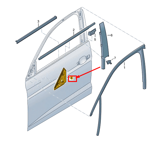 new audi a1 gb front right mirror corner seal 82g867368 original