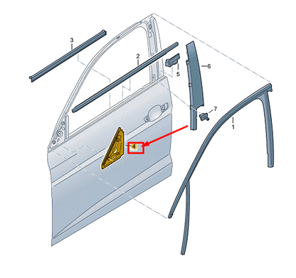 new audi a1 gb front right mirror corner seal 82g867368 original
