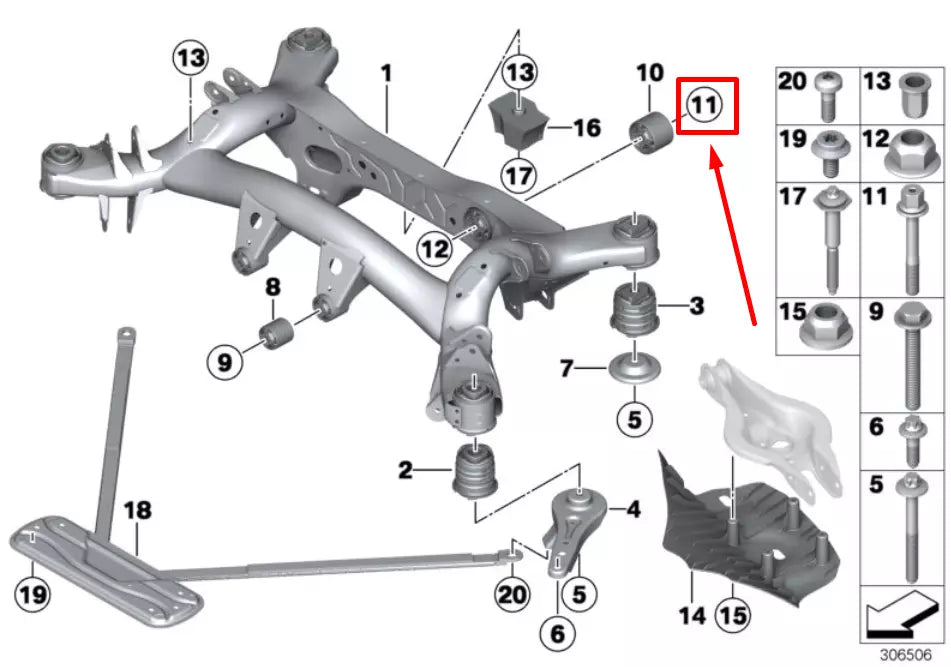NEW BMW 2 COUPE F22 REAR INSULATOR BOLT 6799183 33176799183 ORIGINAL