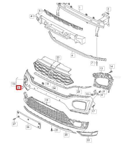 NEW VOLKSWAGEN T-ROC FRONT BUMPER RIGHT TOW EYE COVER 2GA807241GRU ORIGINAL