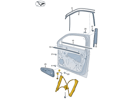 new volkswagen tiguan ad1 front right door window regulator 5na837462a original