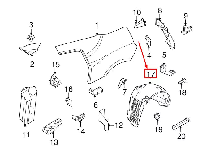 NEW AUDI R8 SPYDER 42 REAR LEFT INNER FENDER LINER 420810171G