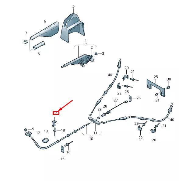 NEW VW TRANSPORTER VI T6 HAND BRAKE LEVER CABLE BRACKET RHD 7H2711495B