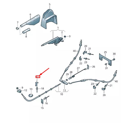 NEW VW TRANSPORTER VI T6 HAND BRAKE LEVER CABLE BRACKET RHD 7H2711495B