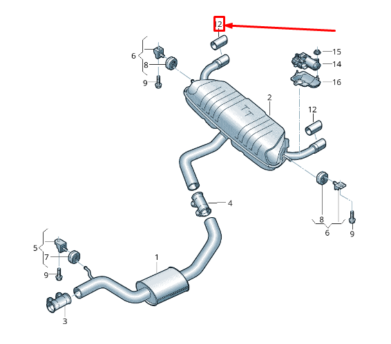new audi tt fv right side exhaust tail pipe trim 8s0253826b original