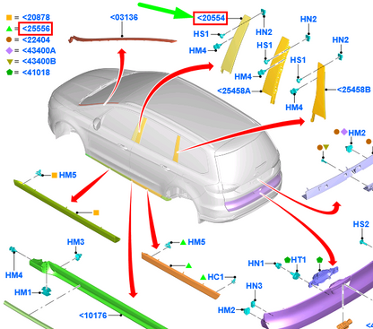 new ford galaxy mk3 cd390 front right door b-pillar trim 2177112 original