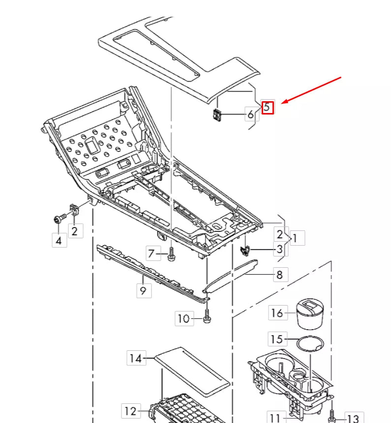 NEW AUDI A6 C8 CENTER UPPER CONSOLE TRIM LHD 4K1863969MV58 ORIGINAL