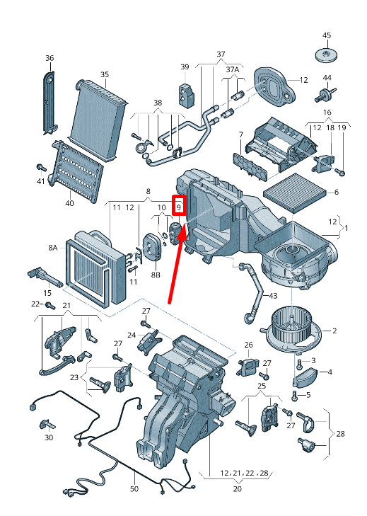 new vw golf vii variant ba5, bv5 air con expansion valve 5q0816679b original