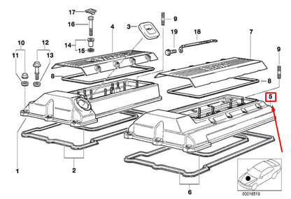 NEW BMW 7 E38 ENGINE VALVE COVER 11121703175 1703175 ORIGINAL