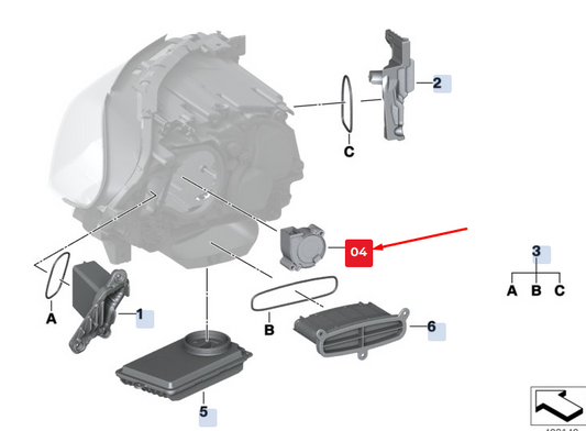 new bmw 5 gran turismo f07 right led headlight fan 63117352480 7352480 original