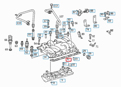 NEW MERCEDES-BENZ SL R129 INTAKE MANIFOLD LEFT GASKET A1191411580 ORIGINAL