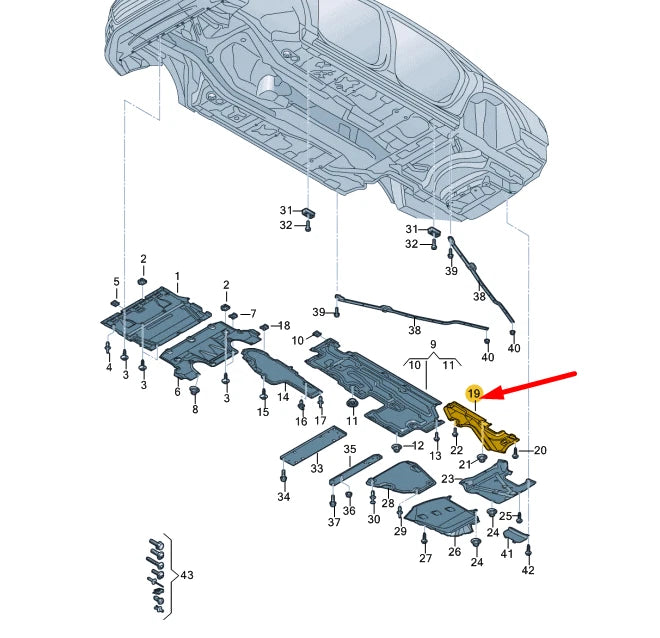 NEW AUDI A8 4N D5 REAR RIGHT UNDERBODY TRIM 4N4825216H ORIGINAL