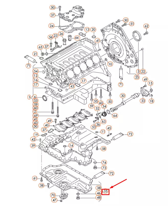 NEW AUDI A6 C6 ENGINE OIL SUMP LOWER PART 07L103602J ORIGINAL