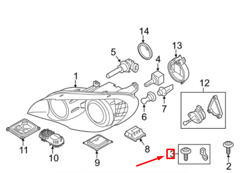 new bmw x5 e70 headlight tab repair kit 63127195535 7195535 original