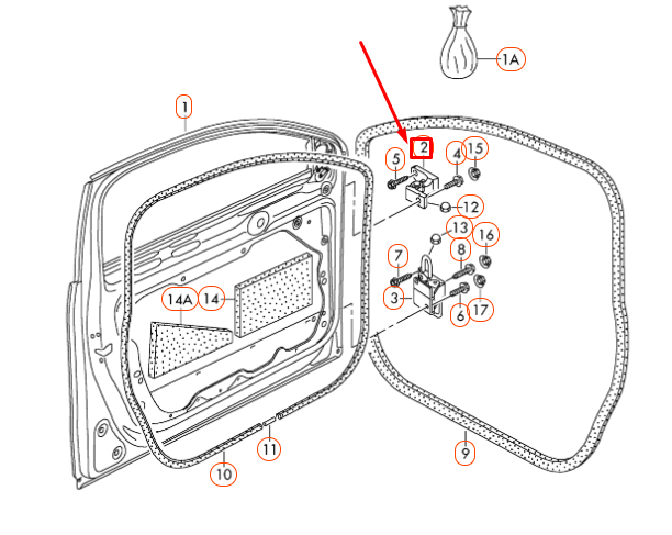 NEW VOLKSWAGEN PASSAT B6 FRONT RIGHT DOOR UPPER HINGE 3C0831402D ORIGINAL