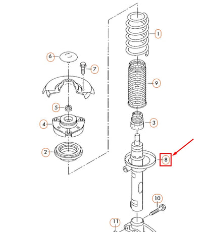 NEW VOLKSWAGEN JETTA A5 FRONT GAS SHOCK ABSORBER 1T0413031GG ORIGINAL
