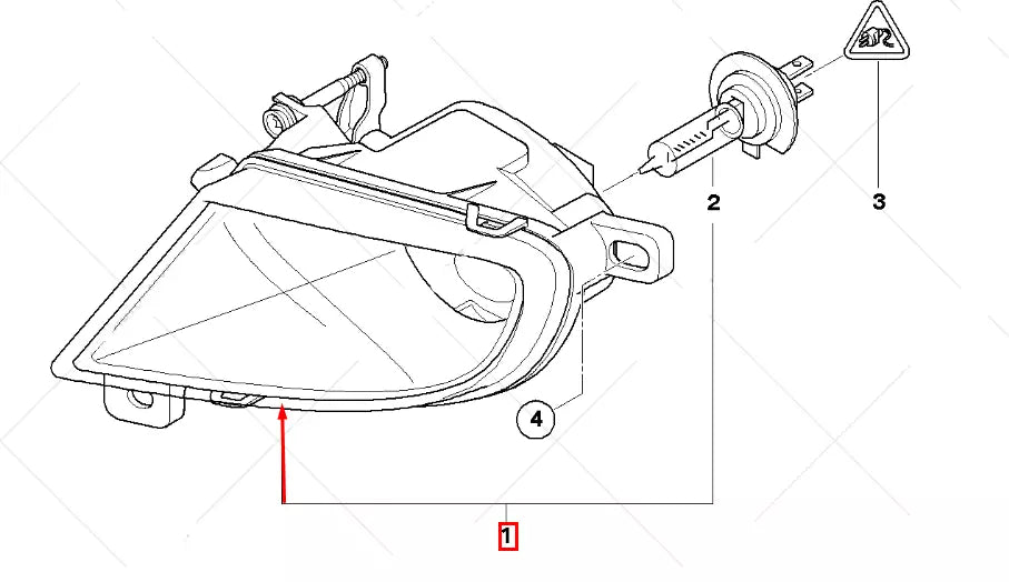NEW BMW 5 E60 FRONT LEFT FOG LIGHT 63177177711 ORIGINAL