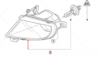 NEW BMW 5 E60 FRONT LEFT FOG LIGHT 63177177711 ORIGINAL