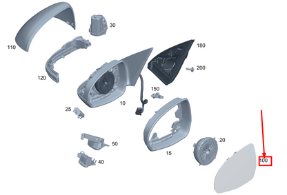new mercedes-benz c w206 front left door mirror glass a0998103302 original