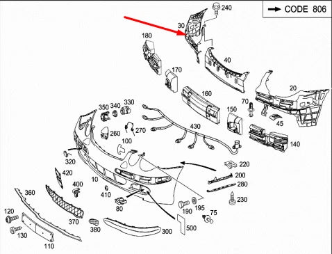 NEW MERCEDES-BENZ E-CLASS W211 FRONT BUMPER RIGHT FRAME A2118800452 2007