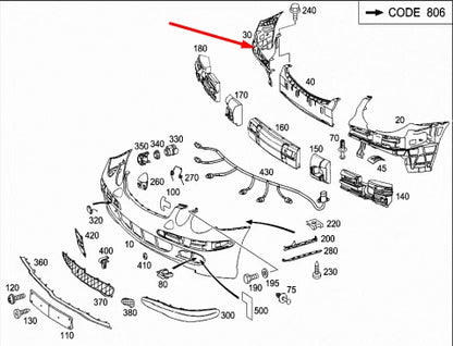 NEW MERCEDES-BENZ E-CLASS W211 FRONT BUMPER RIGHT FRAME A2118800452 2007