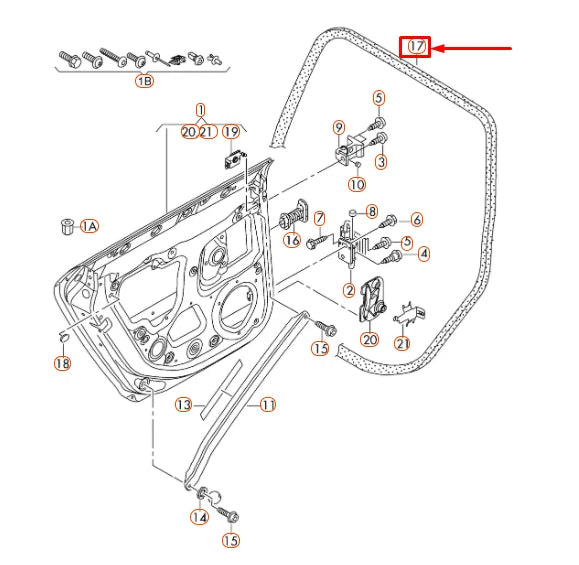 NEW AUDI A3 8P REAR DOOR INNER SEAL 8P4833721A28P