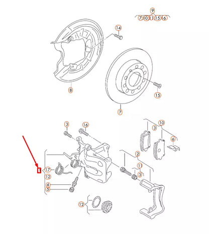 NEW AUDI A3 8P REAR RIGHT BRAKE CALIPER HOUSING 8J0615424E ORIGINAL