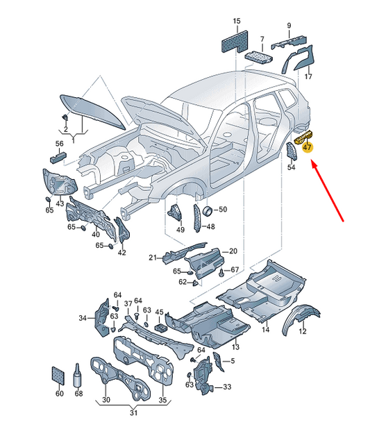 NEW VW TOUAREG 7P MK2 REAR LEFT AIR CONDITIONING DAMPING 7P6864233 ORIGINAL