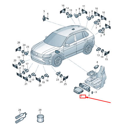 new vw tiguan ad park steering assist control unit 3q0919298e original